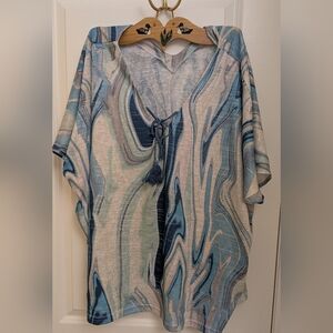 Suzanne Betro Blue and White Patterned Tunic